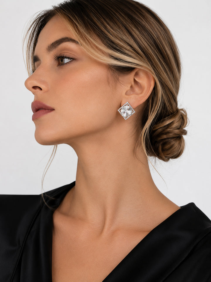 Pendientes cuadrados de cristal Kyla