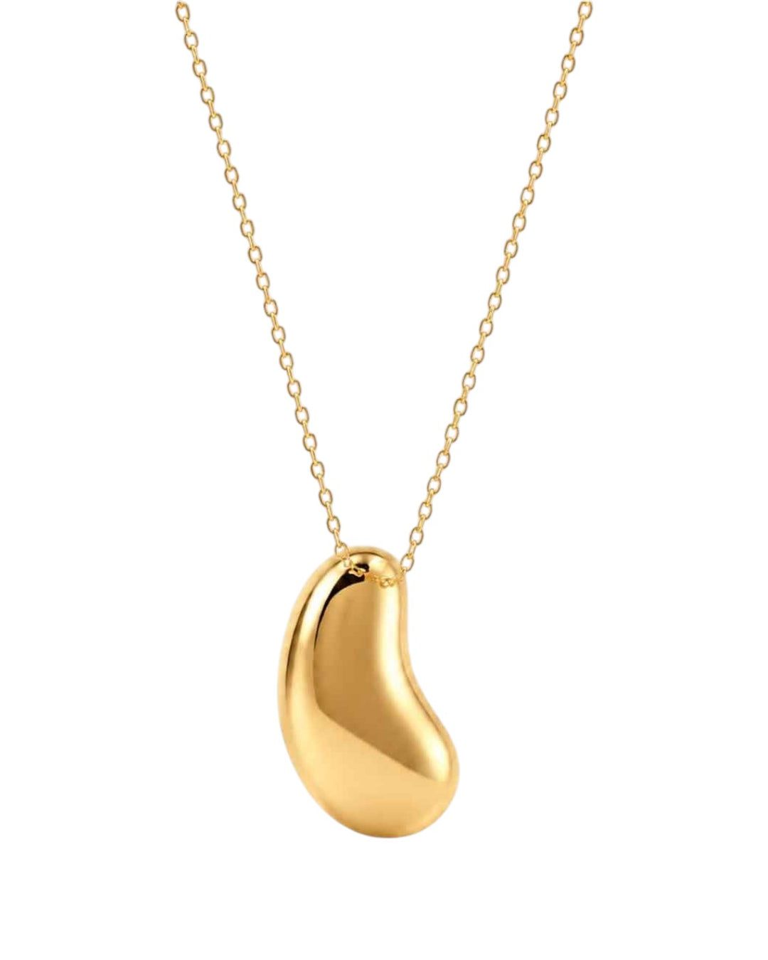 Kyra gold bean pendant necklace with sculptural charm