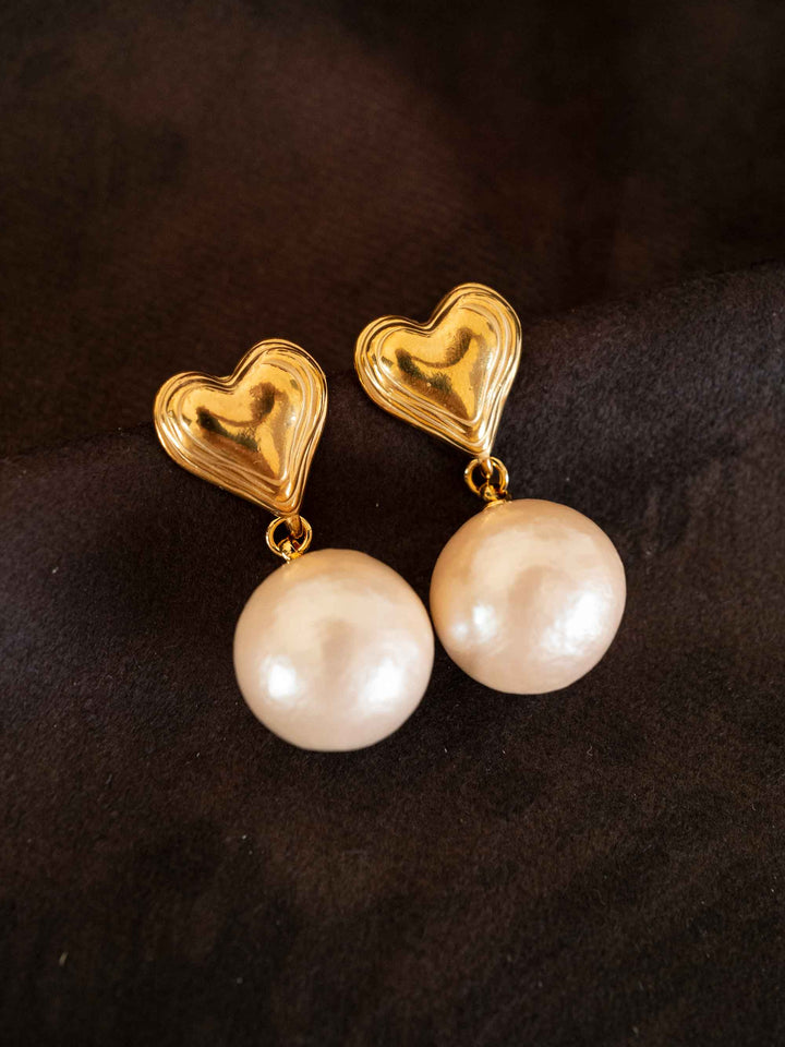 Tide Heart Gold Earrings