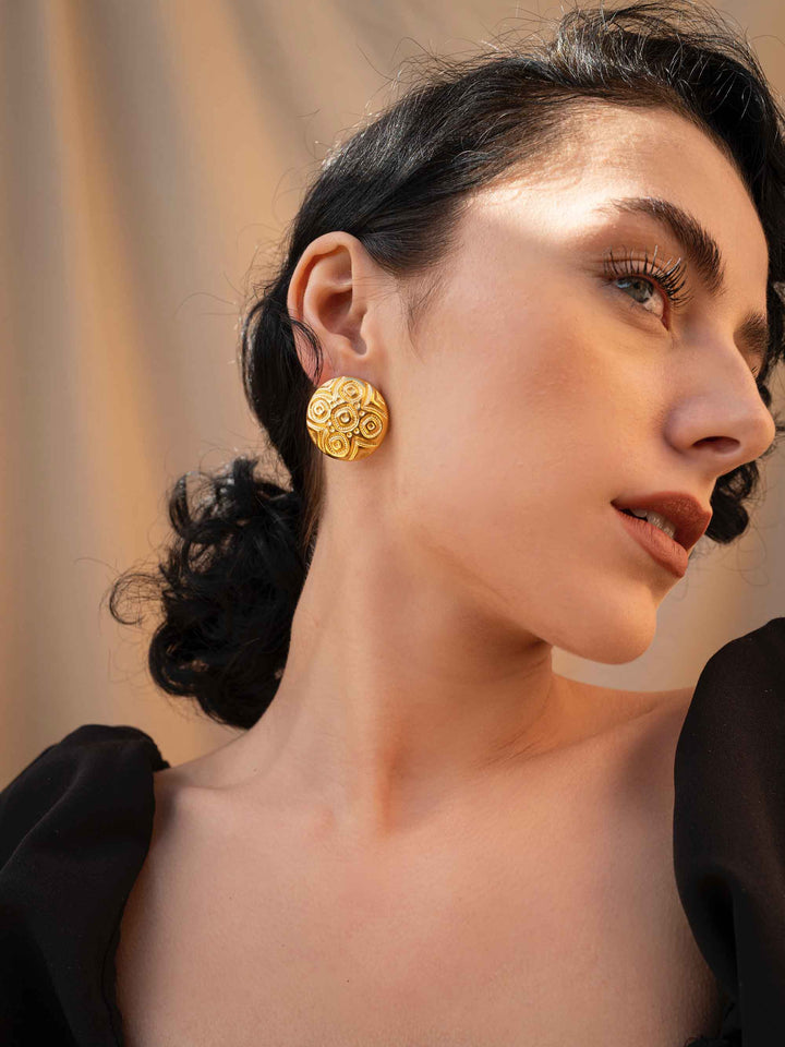 Mysterious Totem Gold Earrings