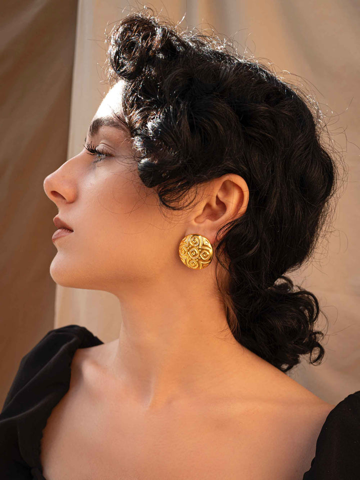 Mysterious Totem Gold Earrings