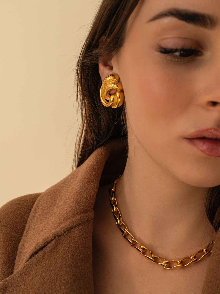 Twisted Mist Gold Earrings