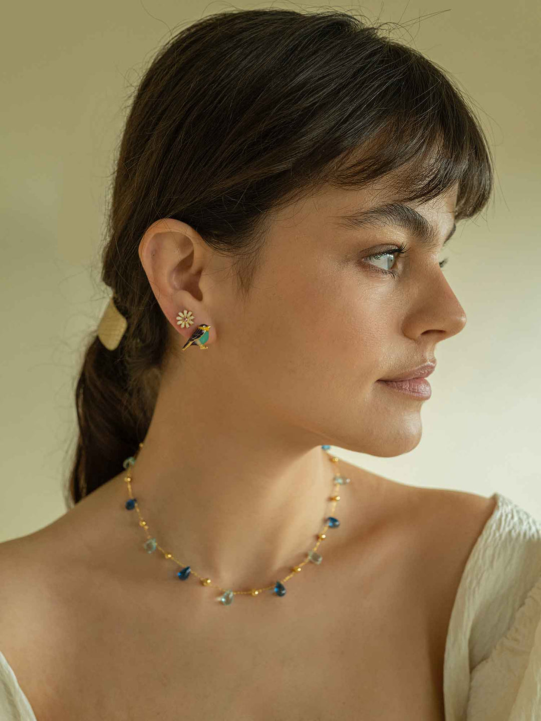Bird and Flower Earring Set