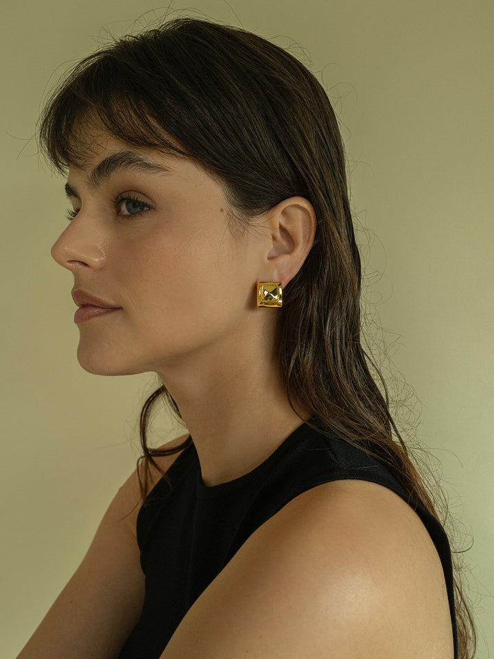 Treasure Square Gold Earrings