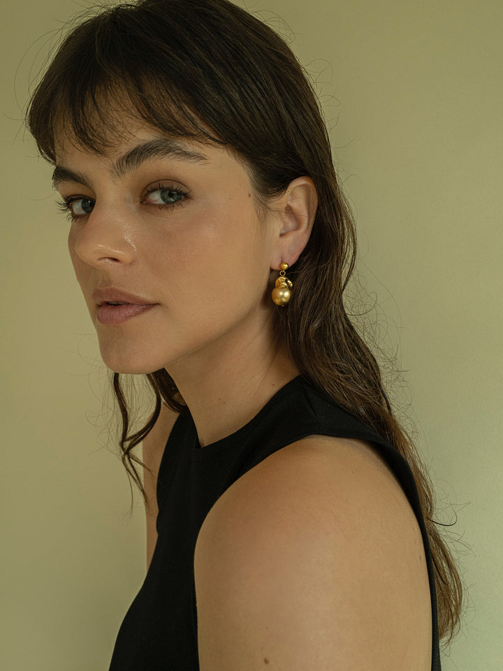 Pendientes Dos orbes de Oro