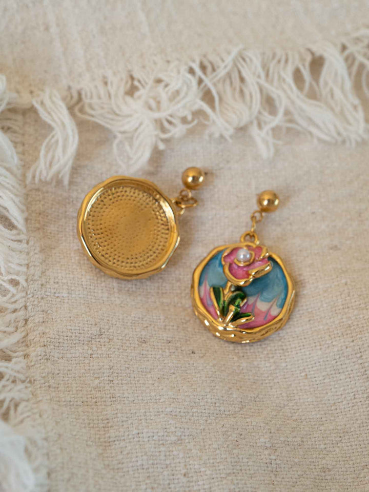 Orelia Enamel Bloom Earrings