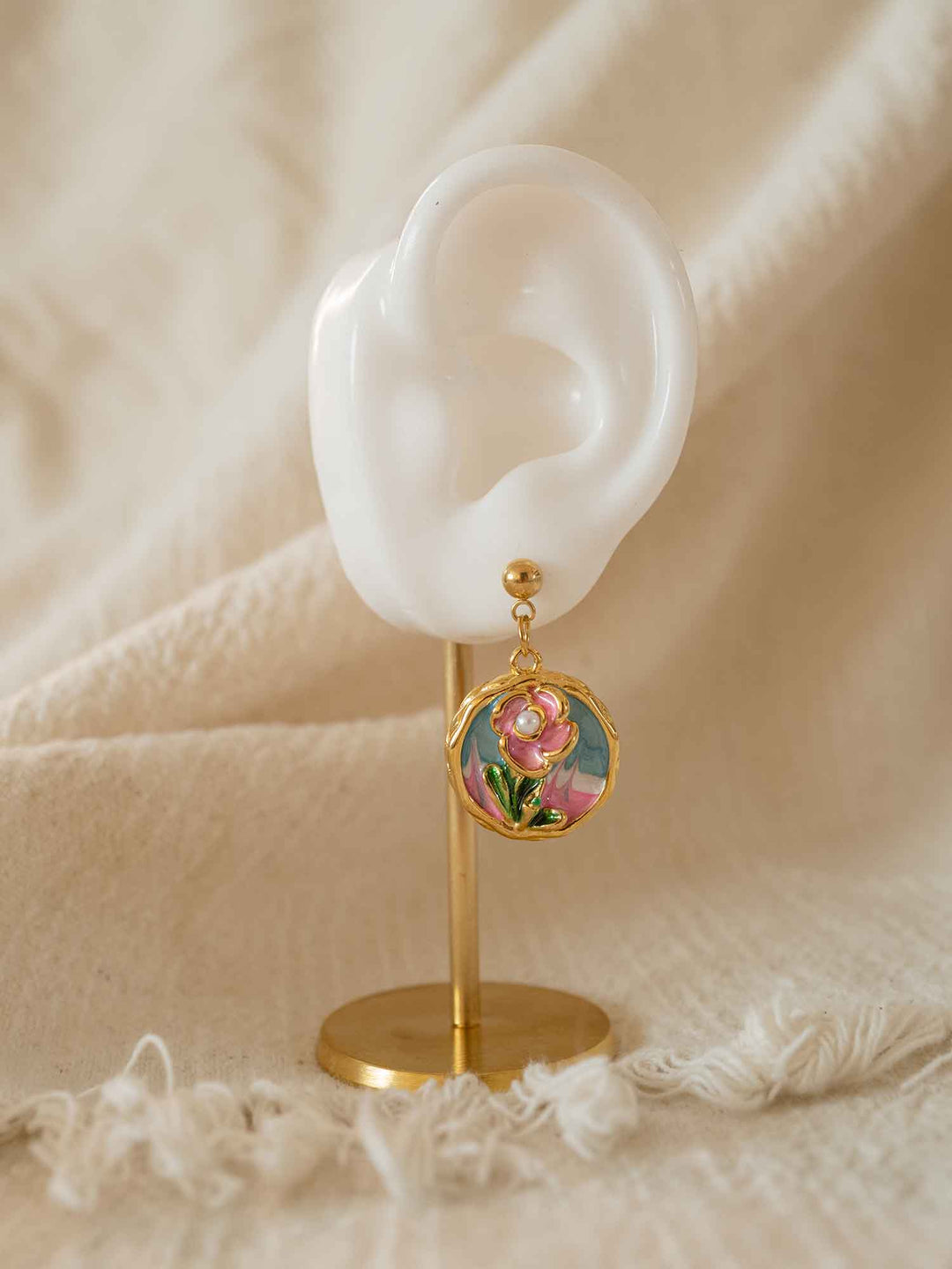 Orelia Enamel Bloom Earrings