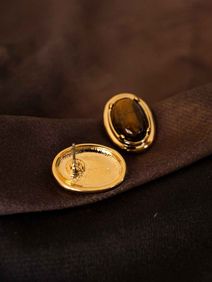 Nocturne Oval Stone Earrings