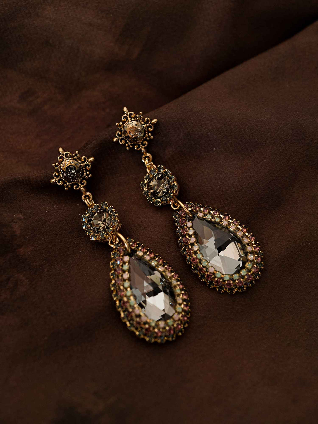 Justine Crystal Teardrop Earrings
