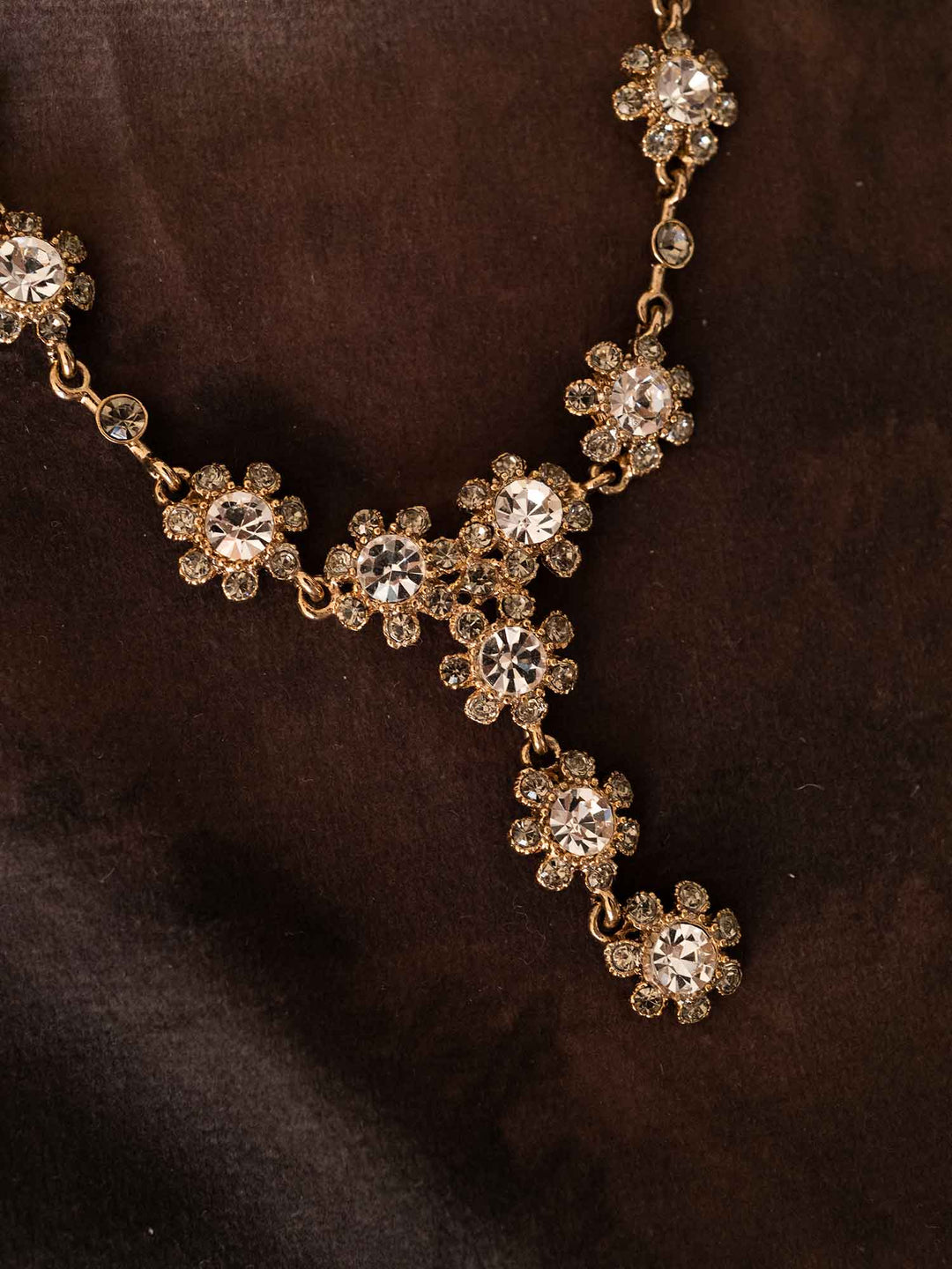 Viviana Crystal Flower Necklace