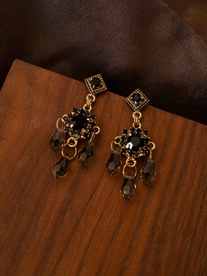 Belladonna Smoky Crystal Earrings