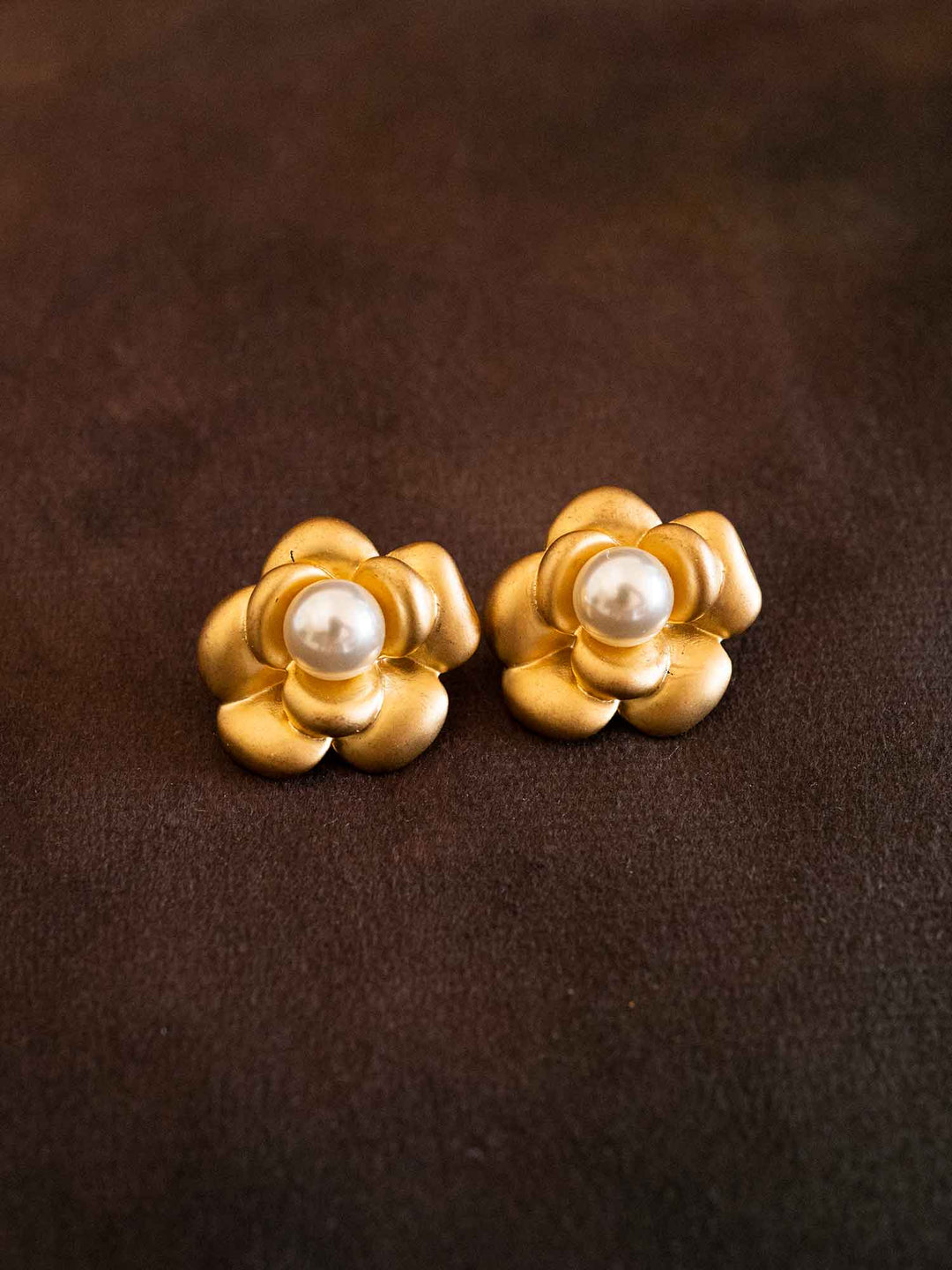 Bellemy Gold Floral Pearl Earrings