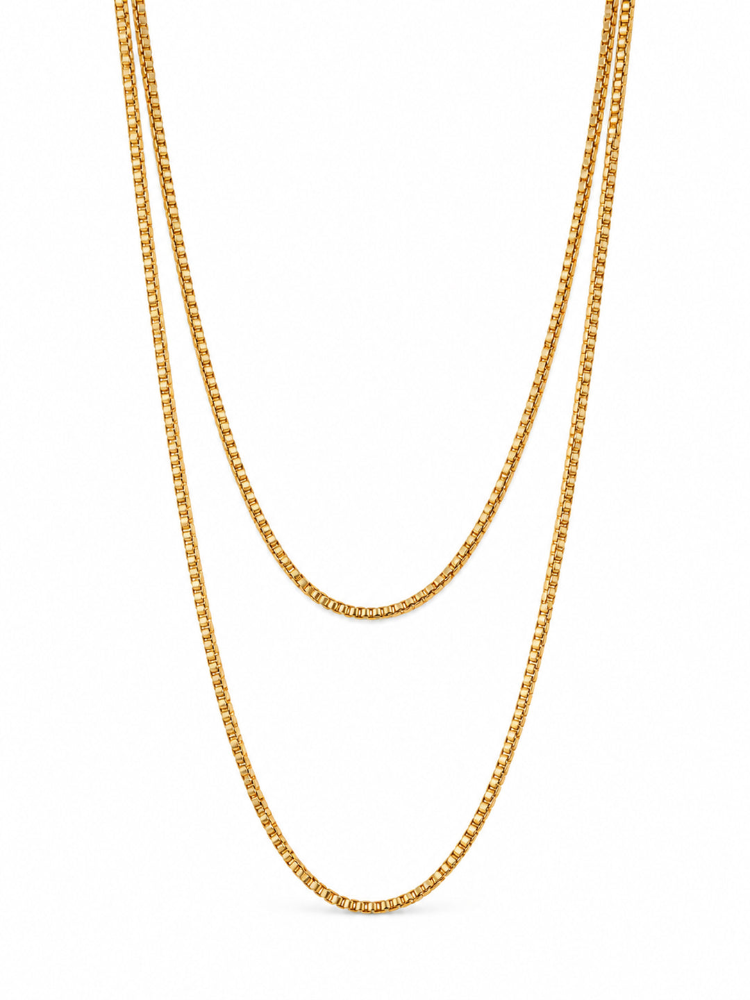 Lenora Double Box Chain Necklace - product view