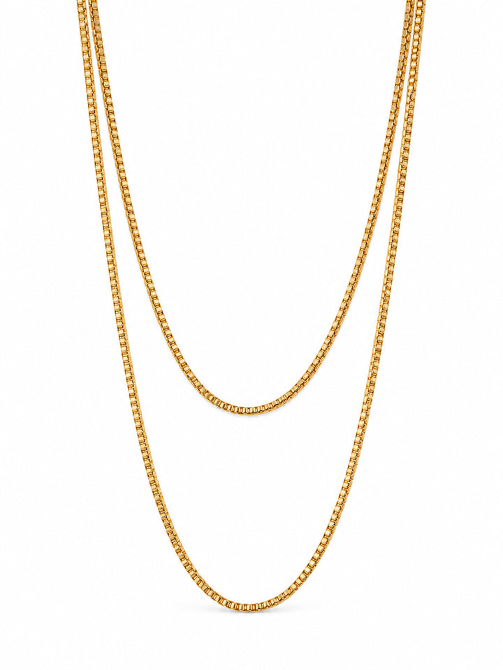 Lenora Double Box Chain Necklace - product view