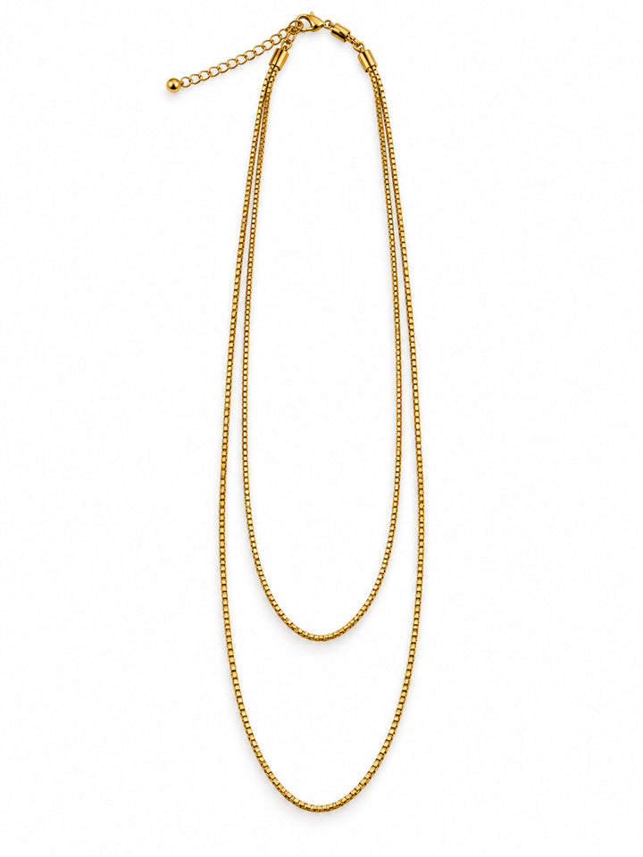 Lenora Double Box Chain Necklace - view 3