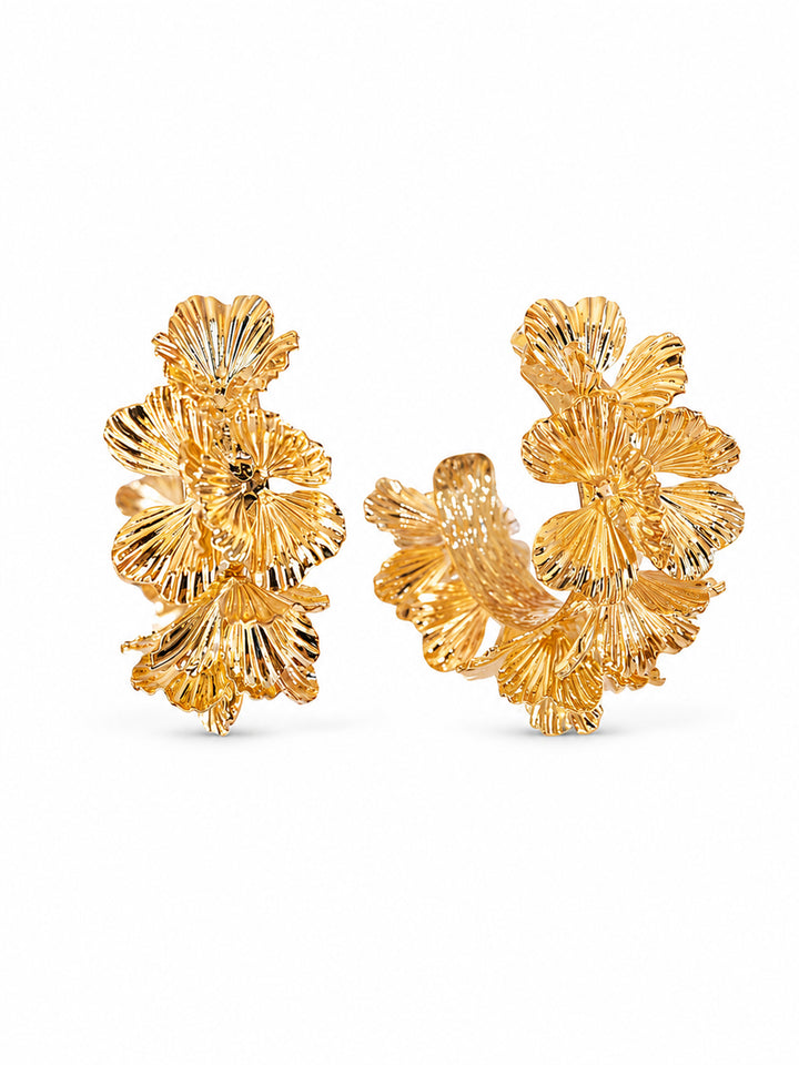 Liliosa Floral Hoop Earrings
