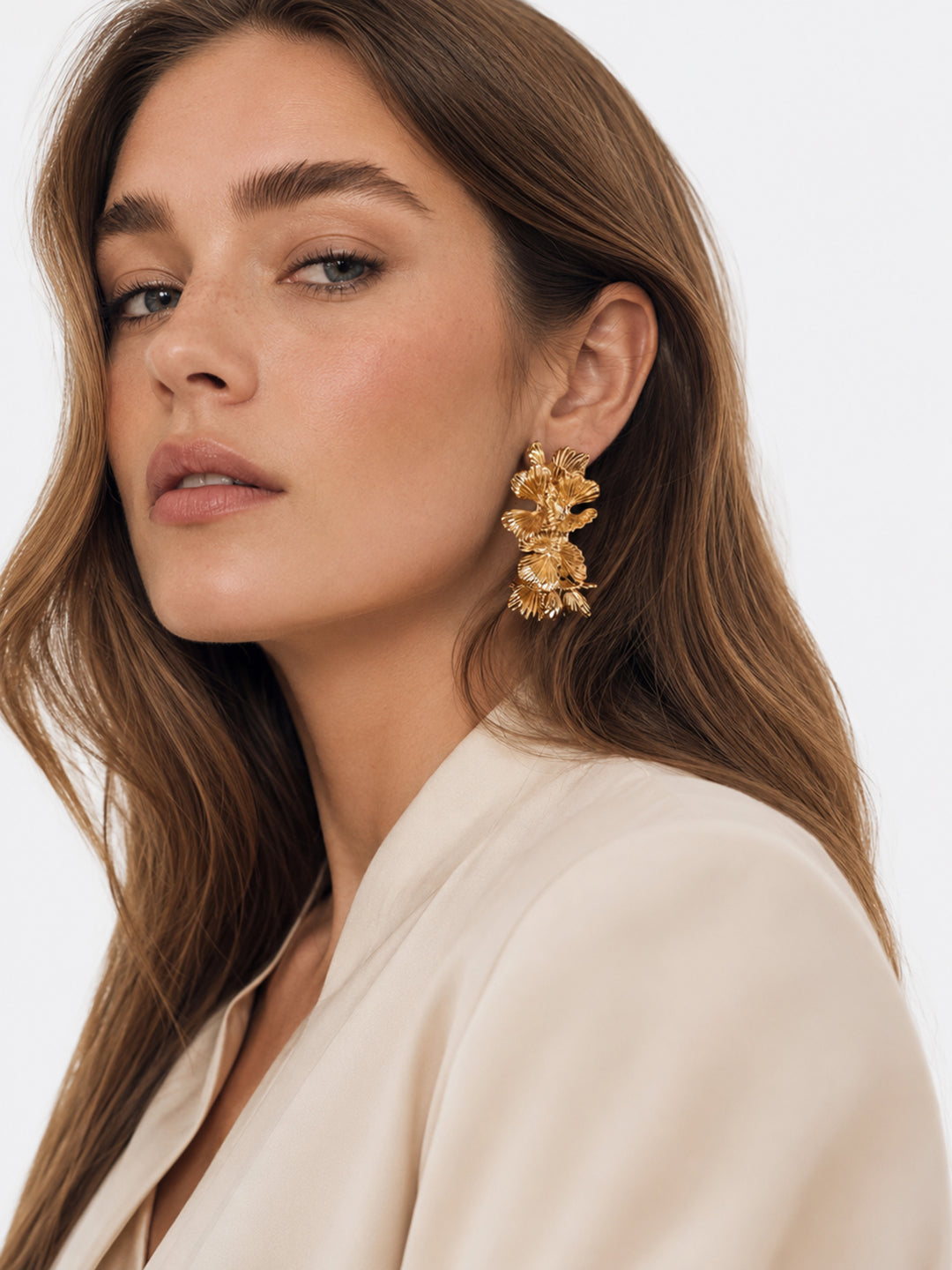 Liliosa Floral Hoop Earrings
