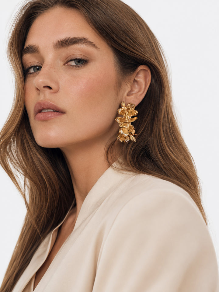 Liliosa Floral Hoop Earrings