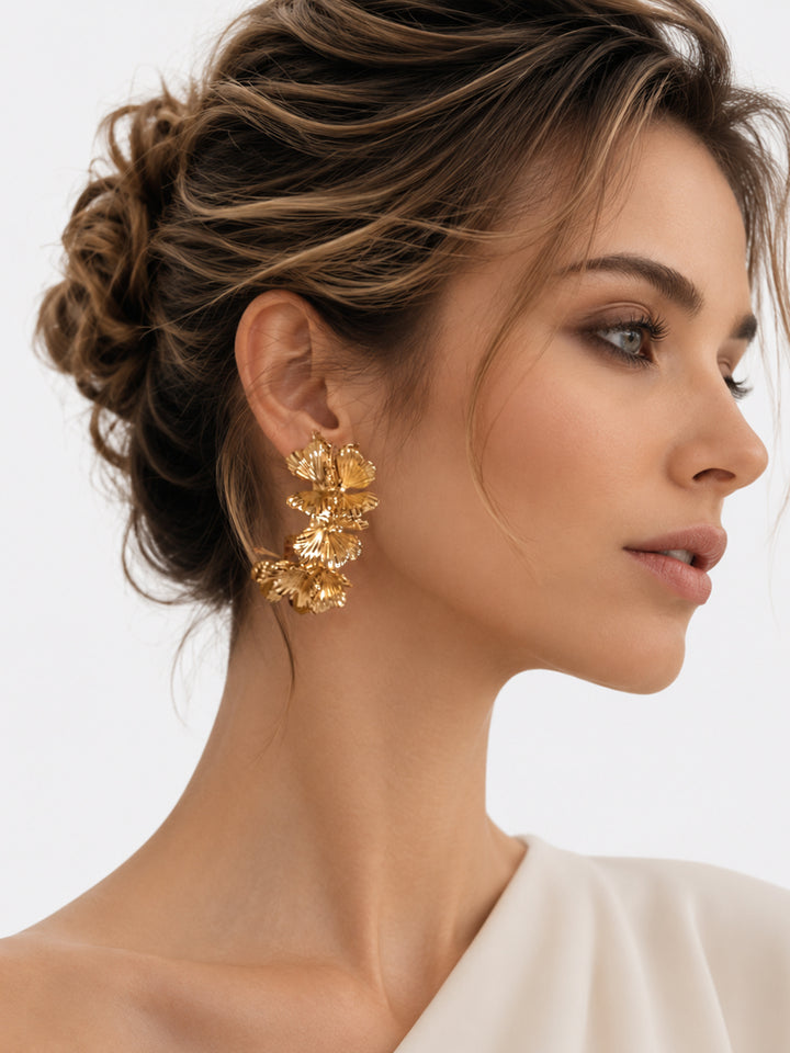 Liliosa Floral Hoop Earrings