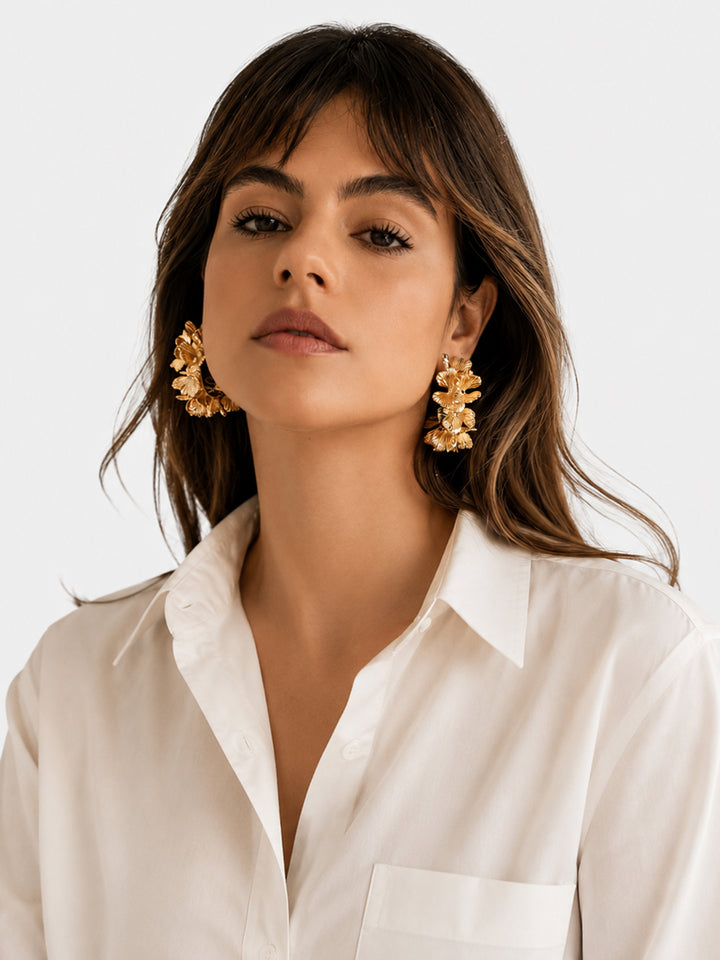 Liliosa Floral Hoop Earrings