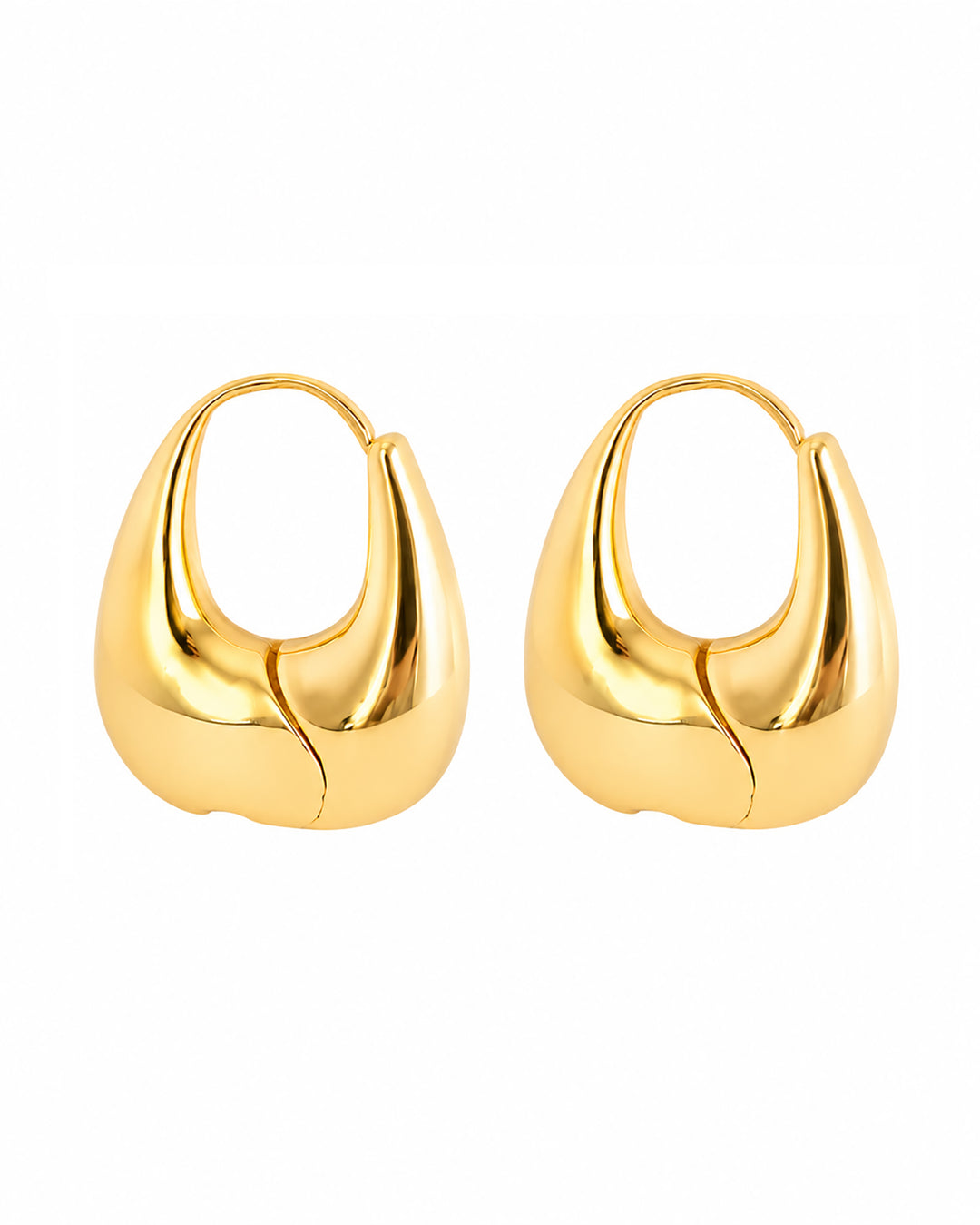 Lillian sculptural hoops with open gold-plated design