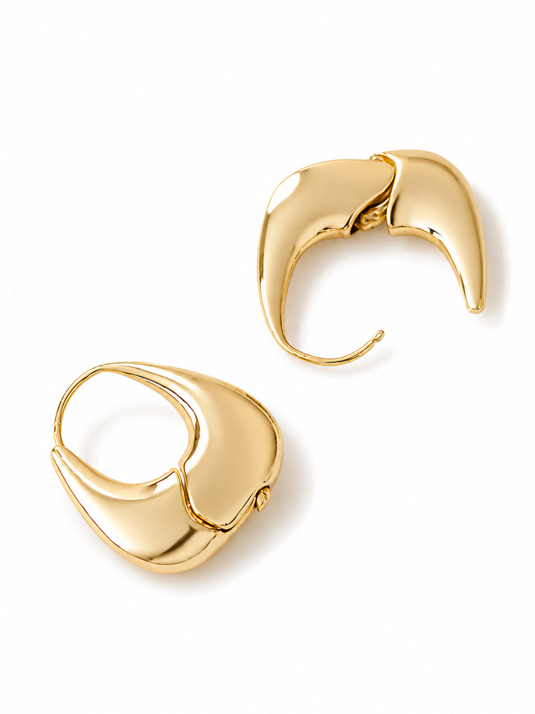 Lillian open hoop earrings with organic folded shape
