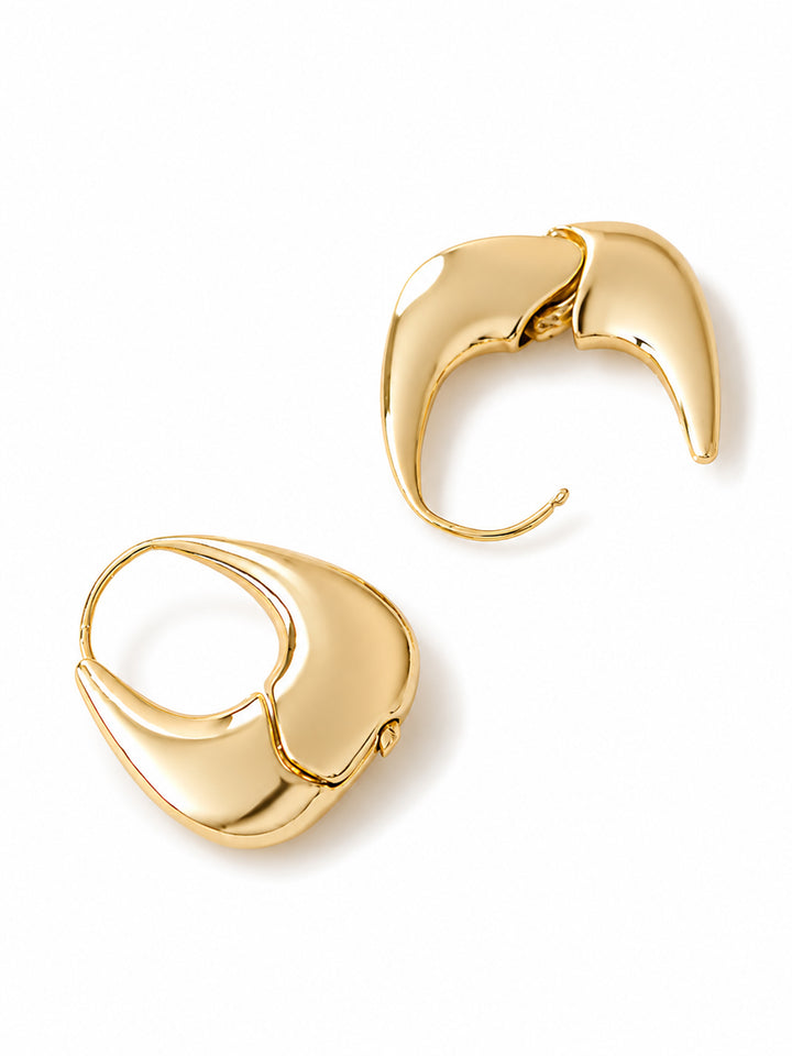 Lillian open hoop earrings with organic folded shape