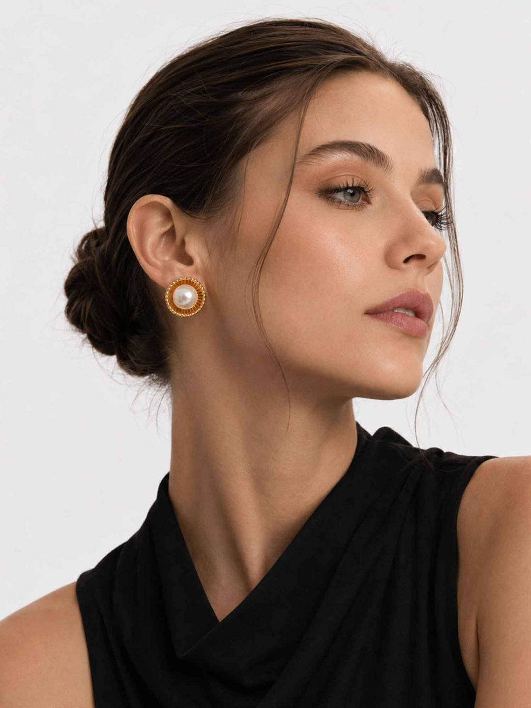 Liora Pearl Encased Stud Earrings