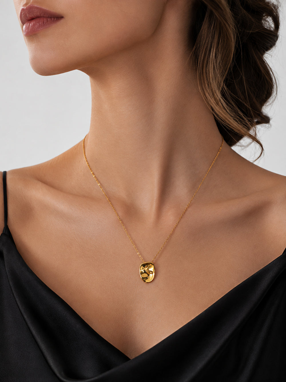 Mabyn pendant necklace styled on model