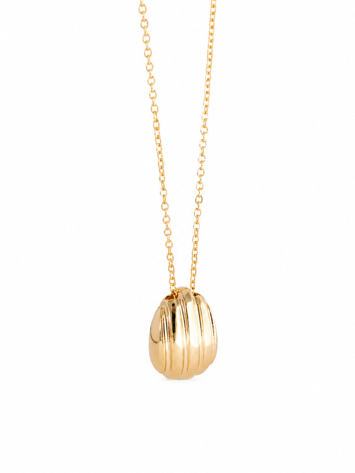 Meliora sculptural gold pendant necklace with long chain
