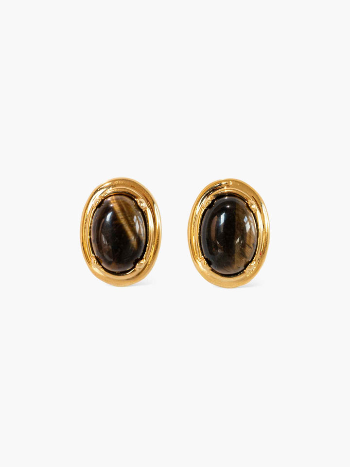 Nocturne Oval Stone Earrings