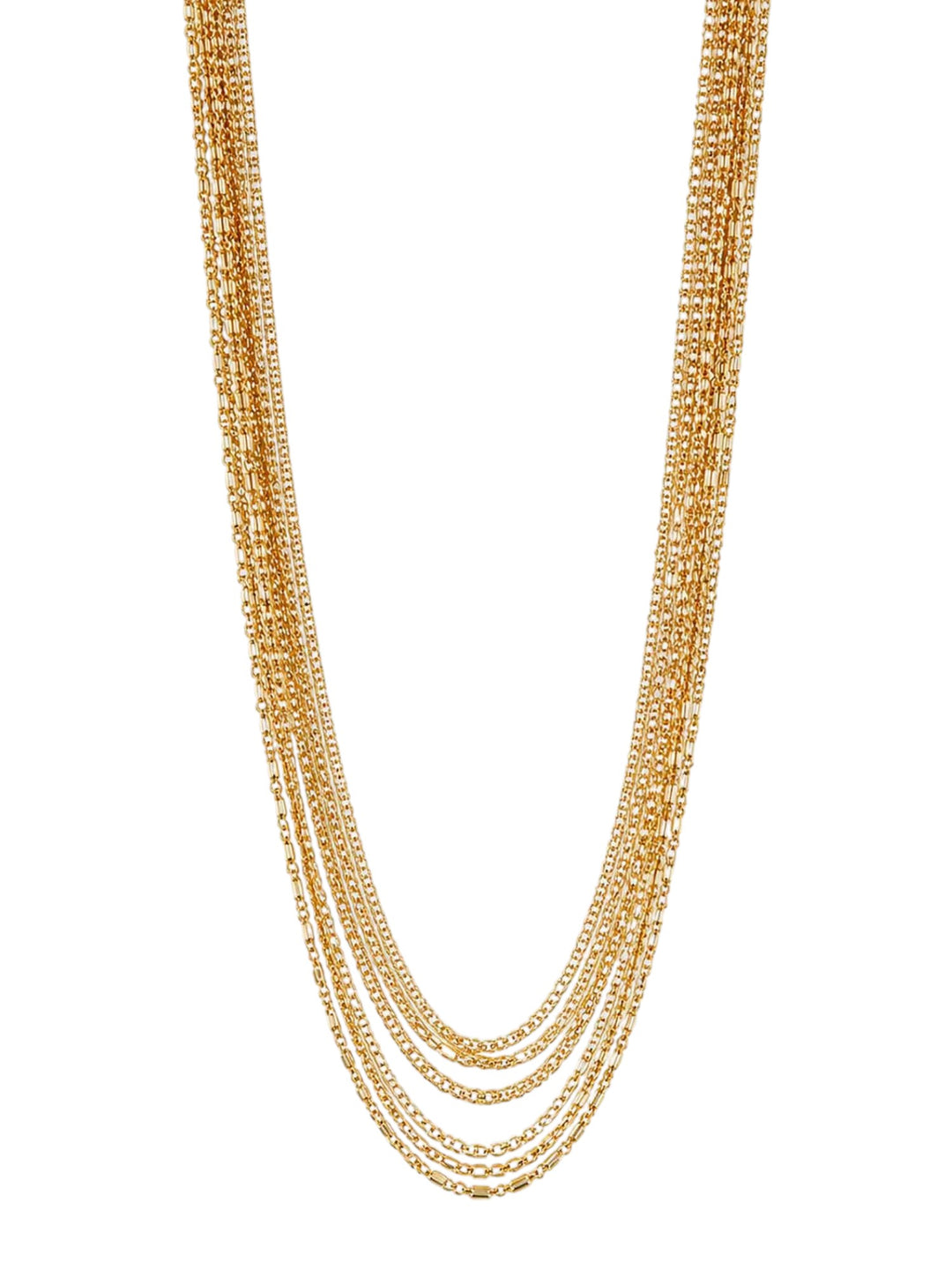 Natalia layered gold chain necklace with multi-chain design