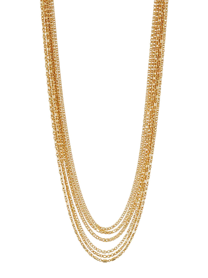 Natalia layered gold chain necklace with multi-chain design
