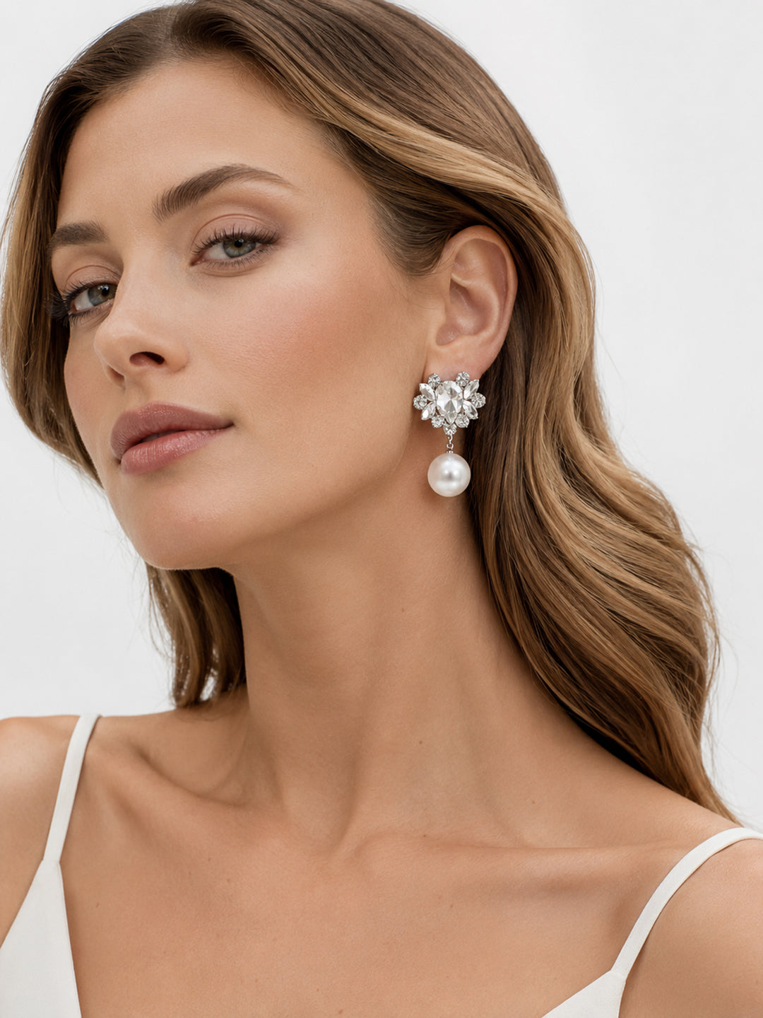 Brincos Nova Crystal Prateados