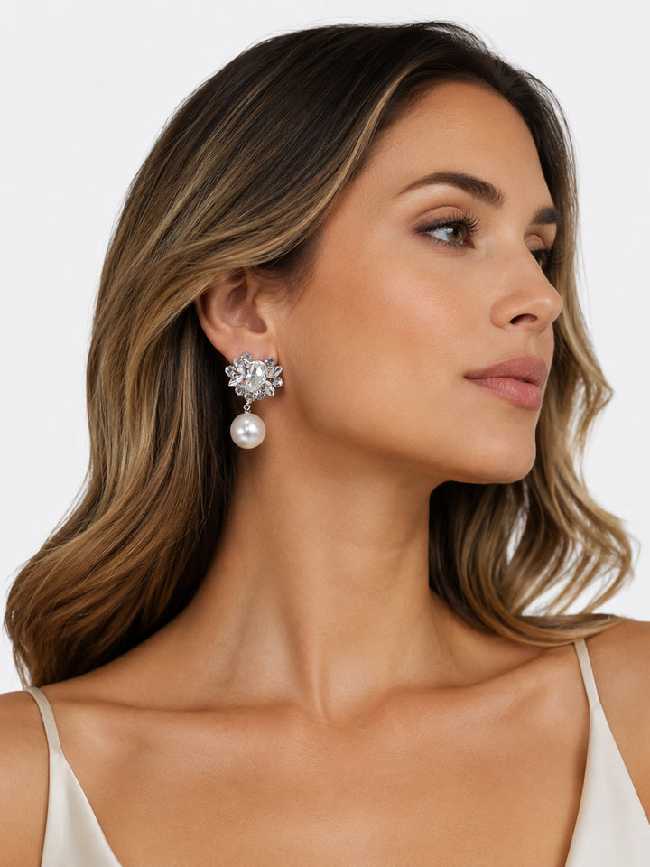 Brincos Nova Crystal Prateados