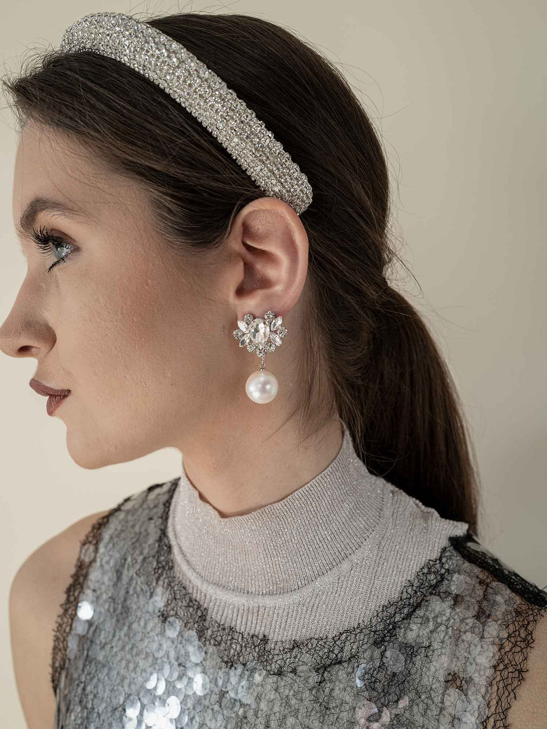 Nova Crystal Earrings Silver
