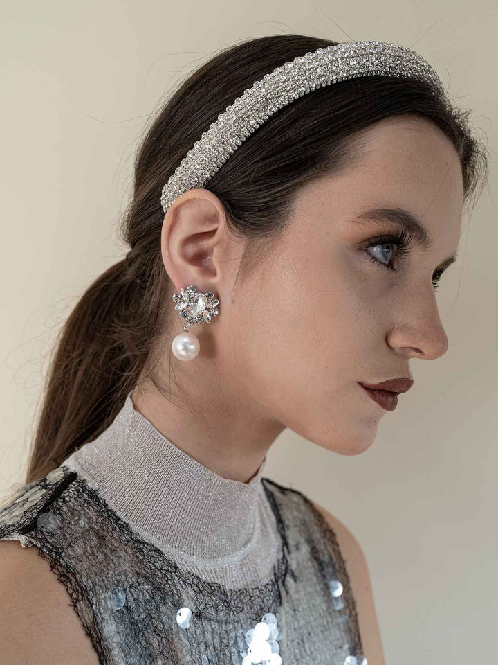 Nova Crystal Earrings Silver