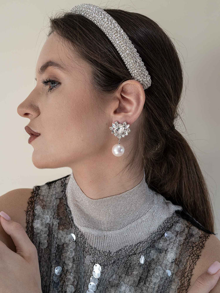 Nova Crystal Earrings Silver