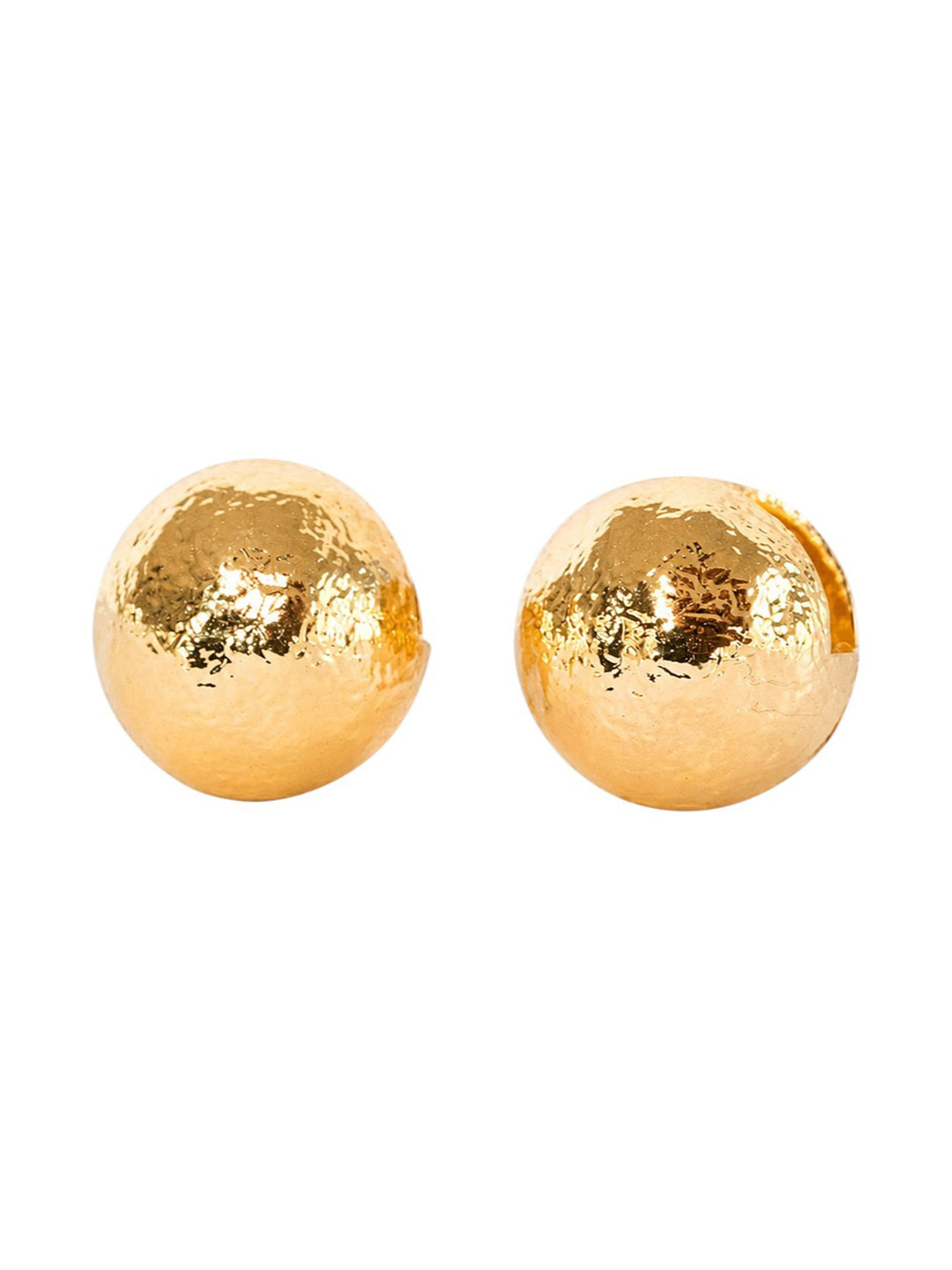 Oleana sculptural gold stud earrings with rounded gold-plated design