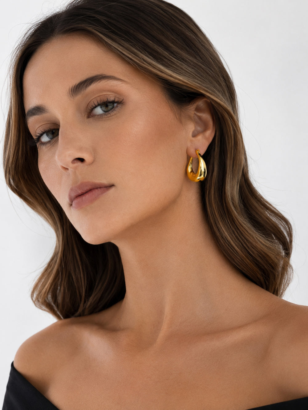Ona hoops styled on model