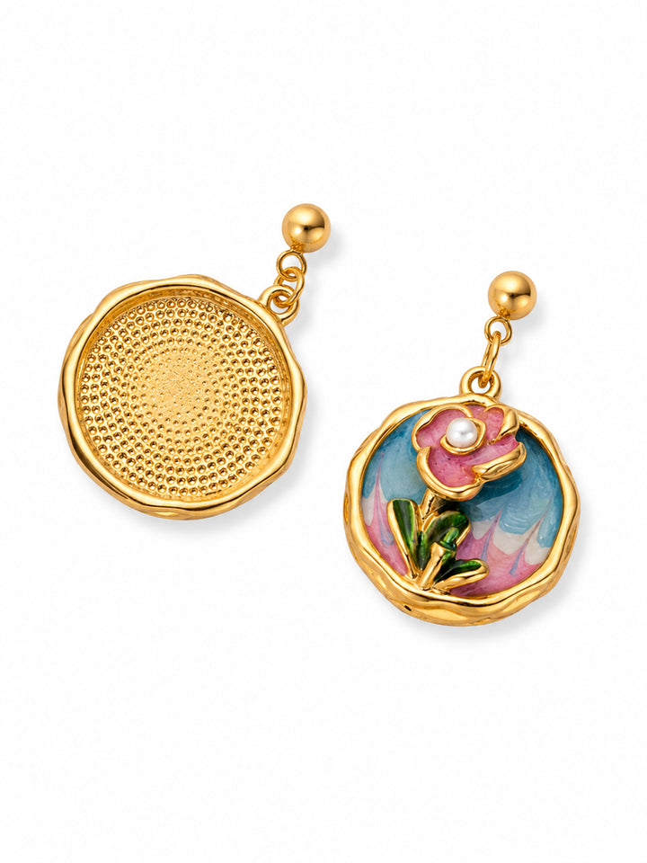 Orelia Enamel Bloom Earrings