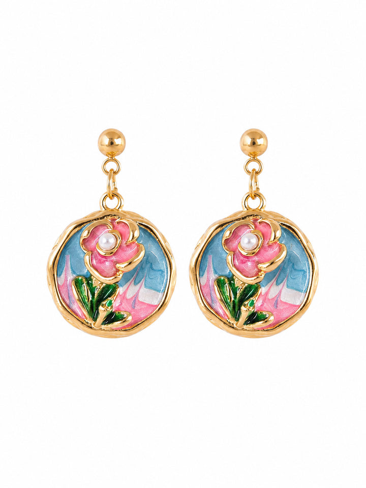 Orelia Enamel Bloom Earrings