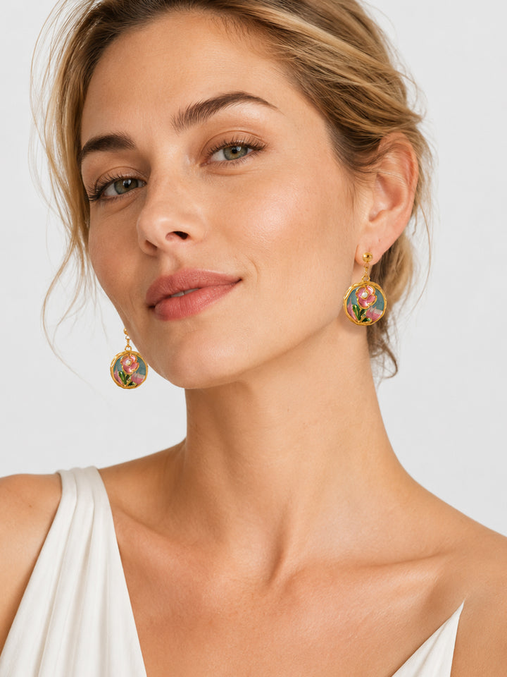 Orelia Enamel Bloom Earrings