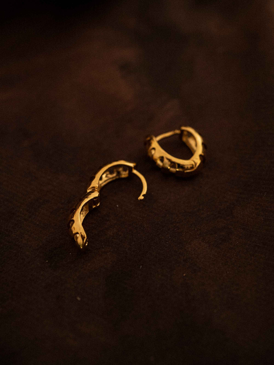 A delicate Hoop heart shaped gold earrings