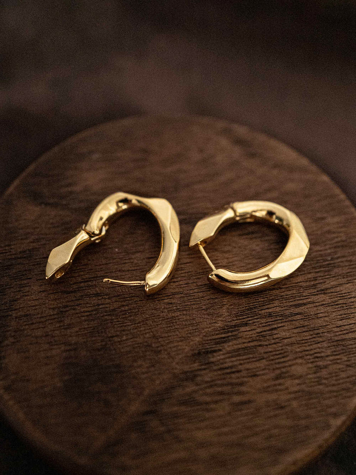 One oval hoop earrings