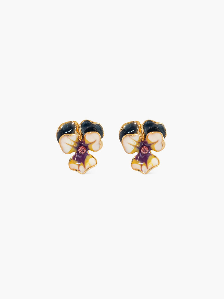 Cold Enamel Flower Earrings