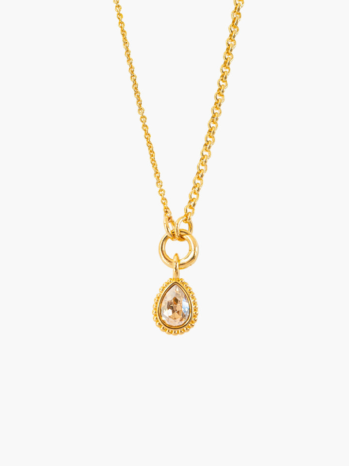 Amber Tear Gold Necklace