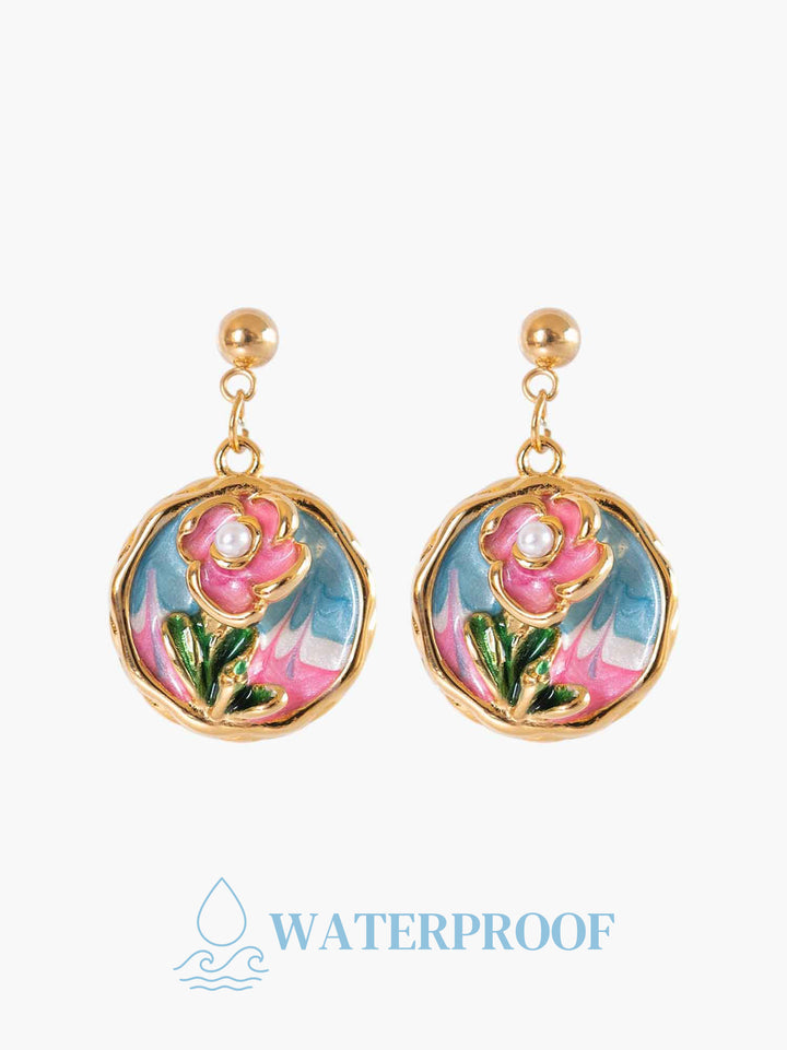 Orelia Enamel Bloom Earrings