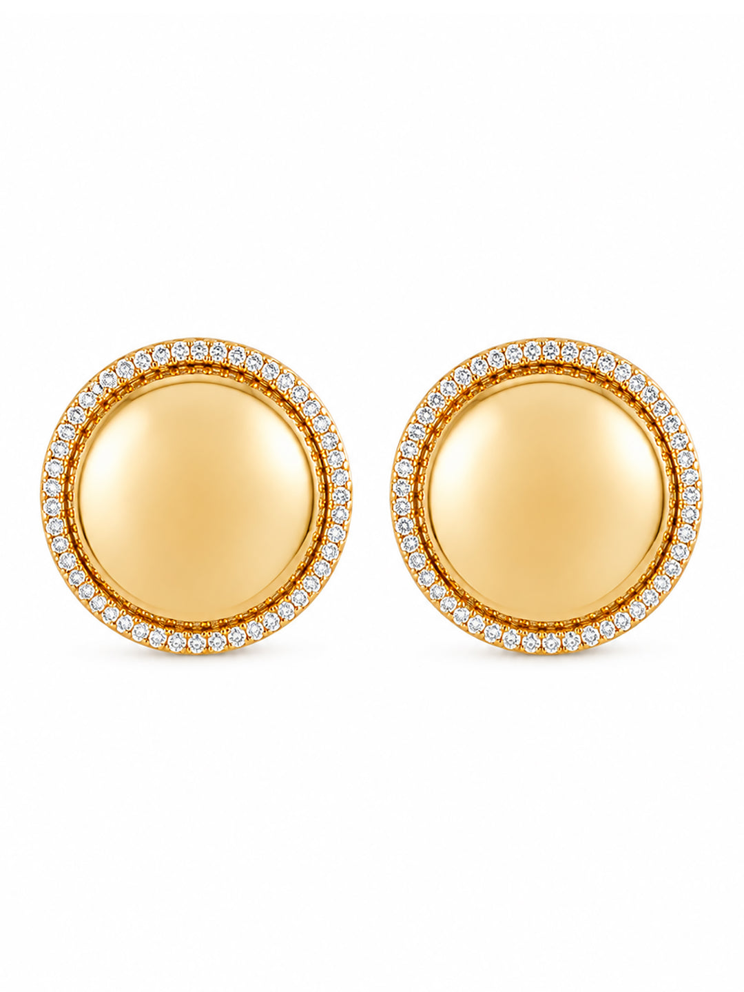 Portia crystal dome earrings with cubic zirconia border