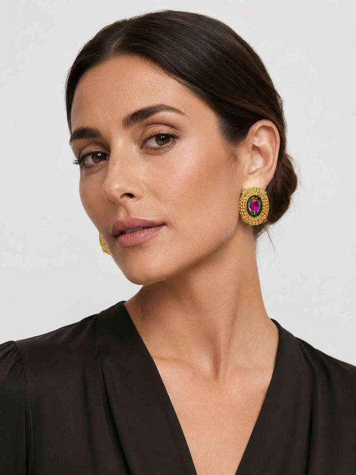 Radiant Vintage Crystal Glass Earrings